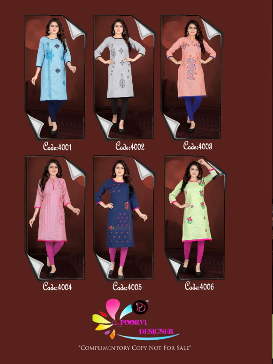 Poorvi Designer Nazrana Vol-4 Kurti Set Poorvi Designer Nazrana Vol-4 Kurti Set